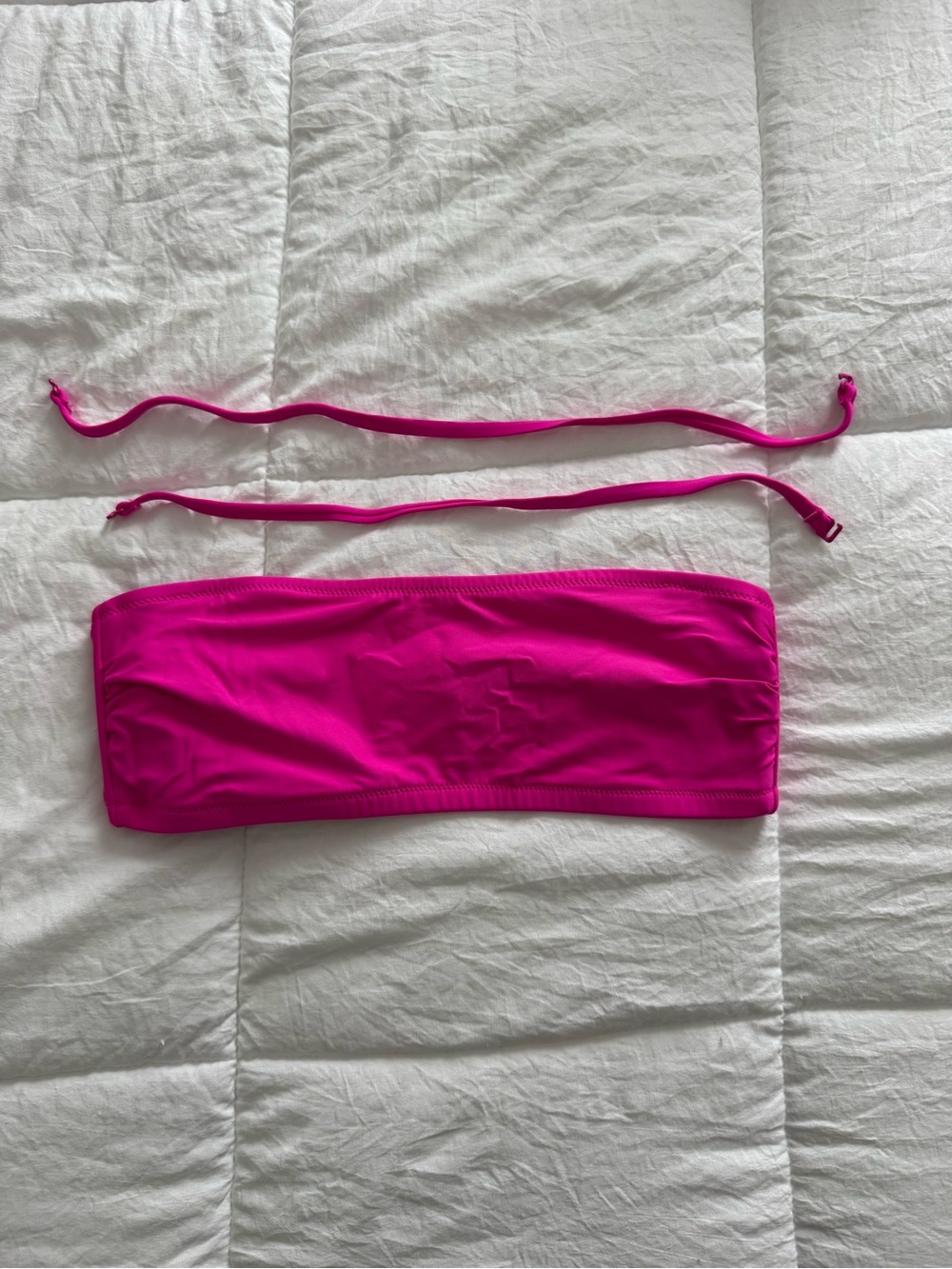 J. Crew Bright Hot Pink Bandeau Top with Removable Straps